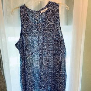 Sheer patterned blue blouse